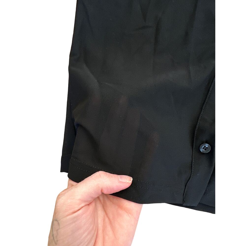 More to Come - Semi Sheer Button Front Blouse in Black - Picture 2 of 3